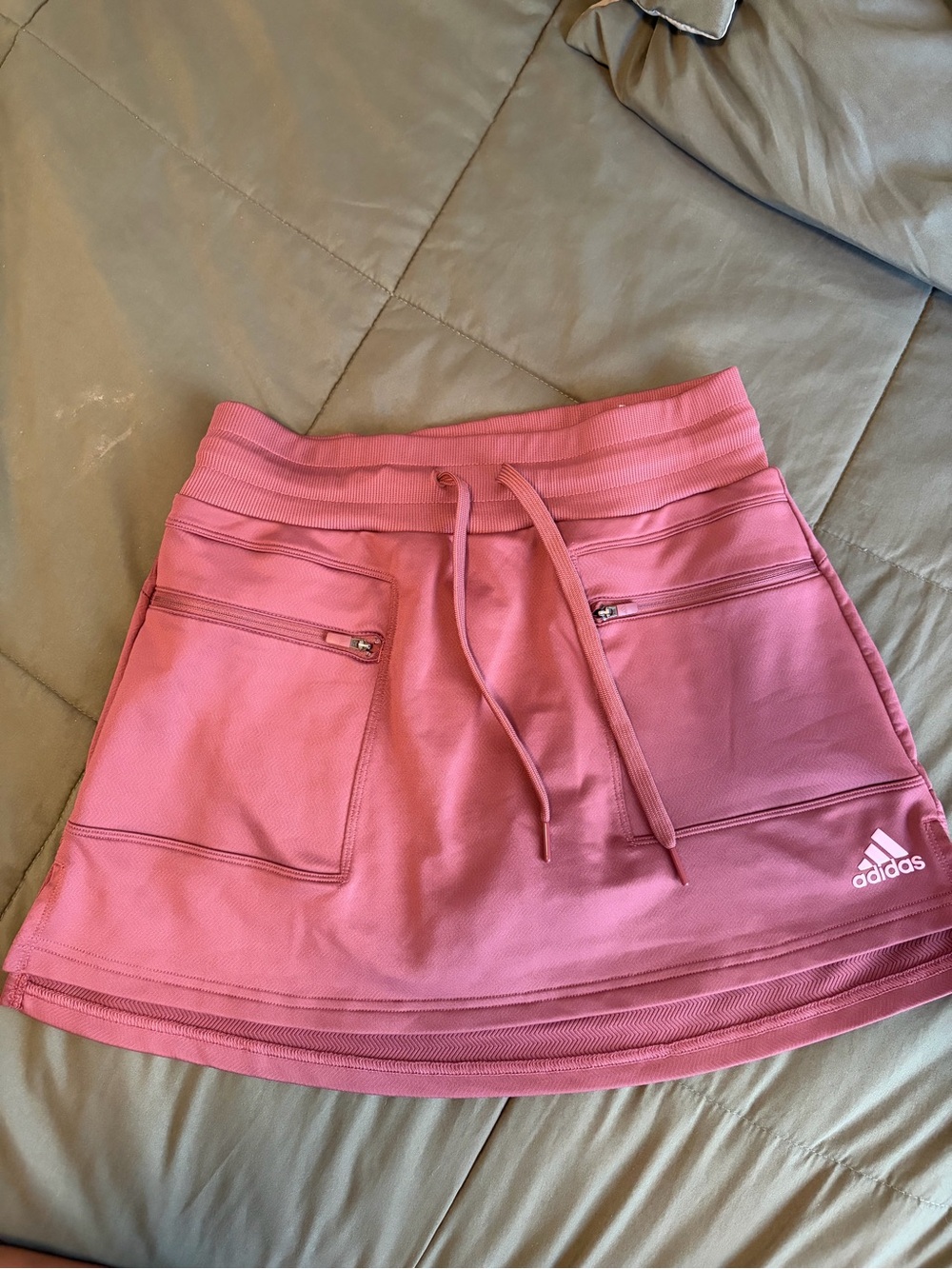 adidas Women's Pink Athletic Skirt with Zip Pockets